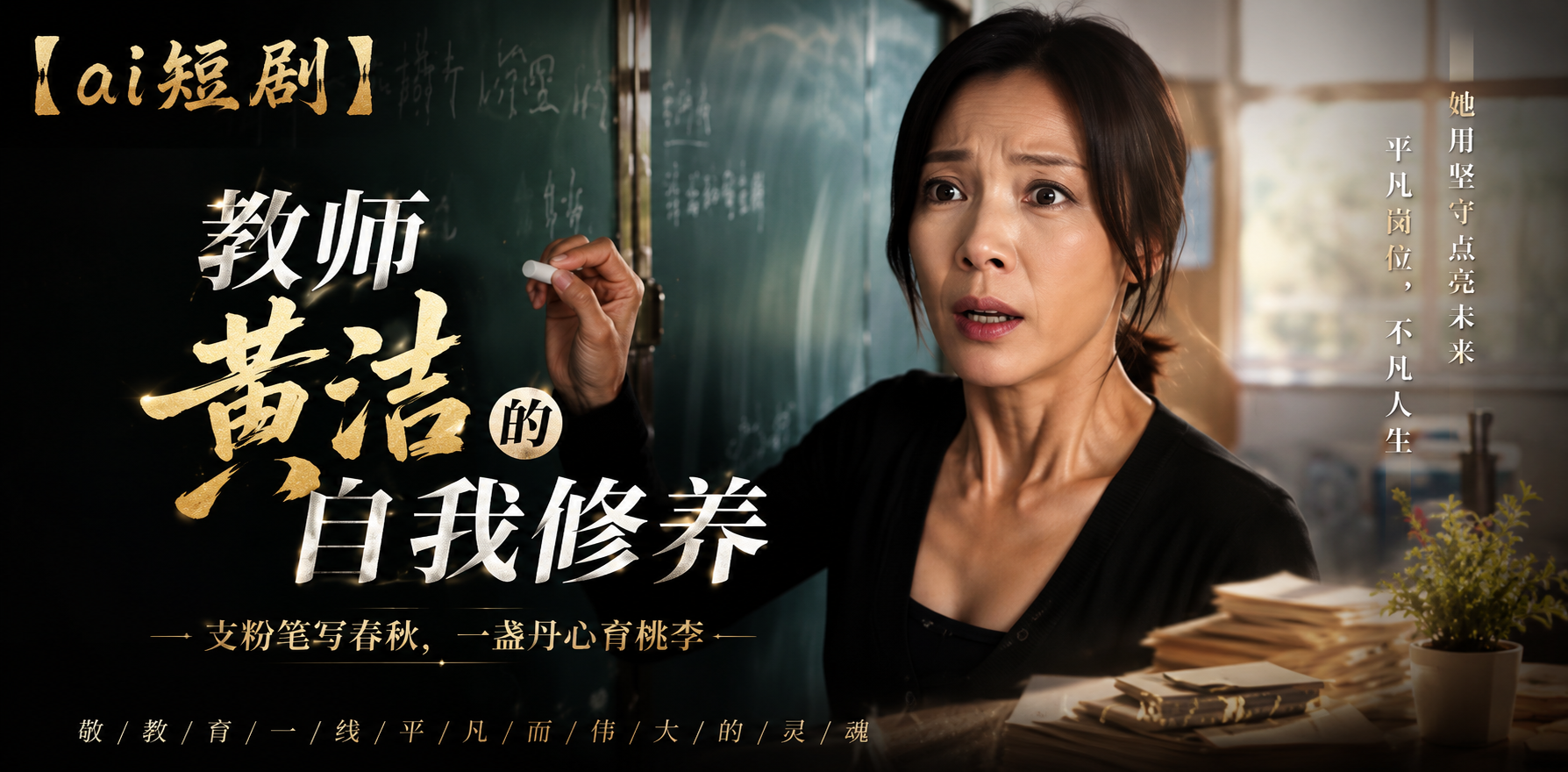教师黄洁的自我修养 学生深夜辅导 ai短剧 师生暧昧纠缠 办公室情欲故事