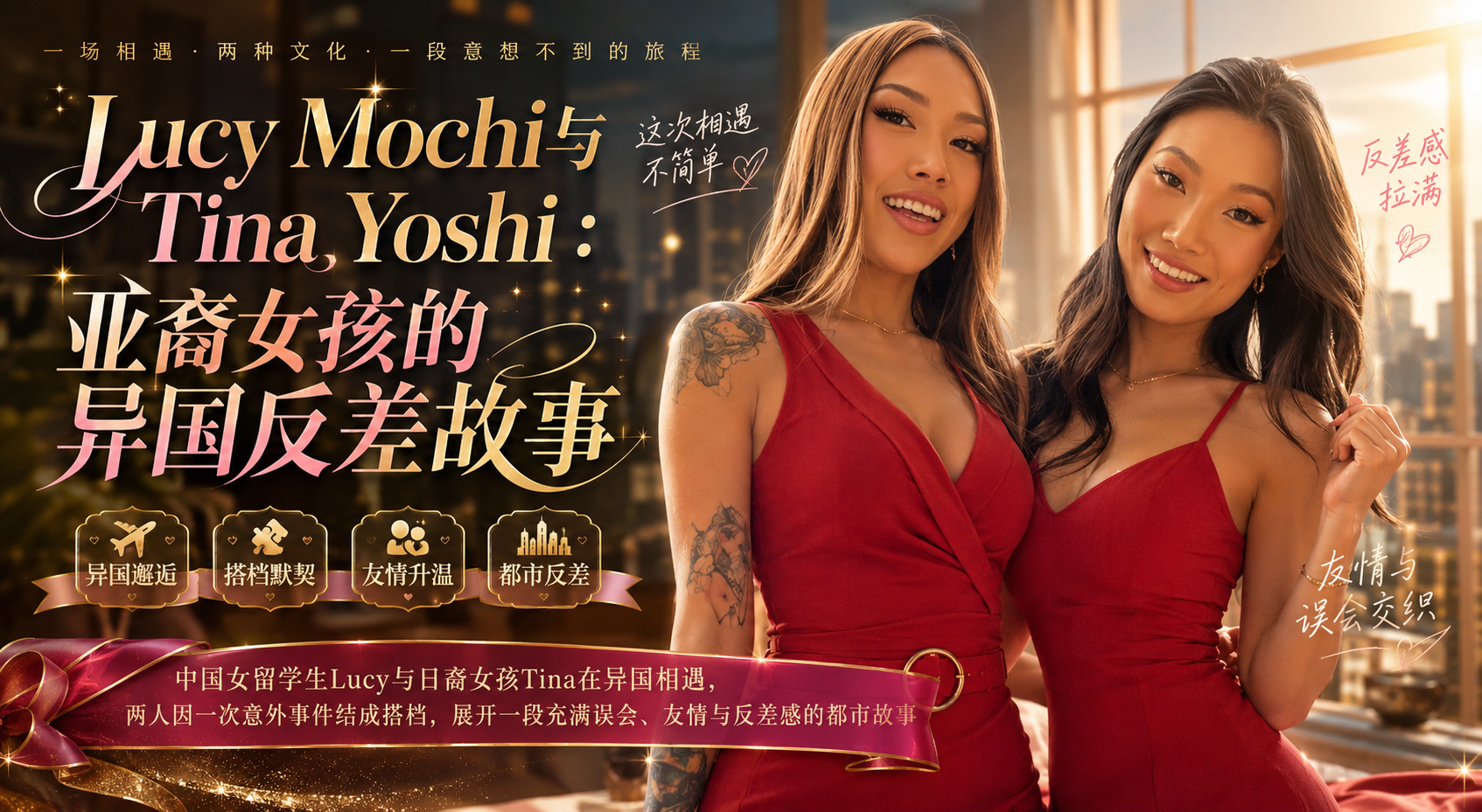 中国女留学生Lucy Mochi联手日裔骚货Tina Yoshi 亚裔双骚3P榨干白人大屌