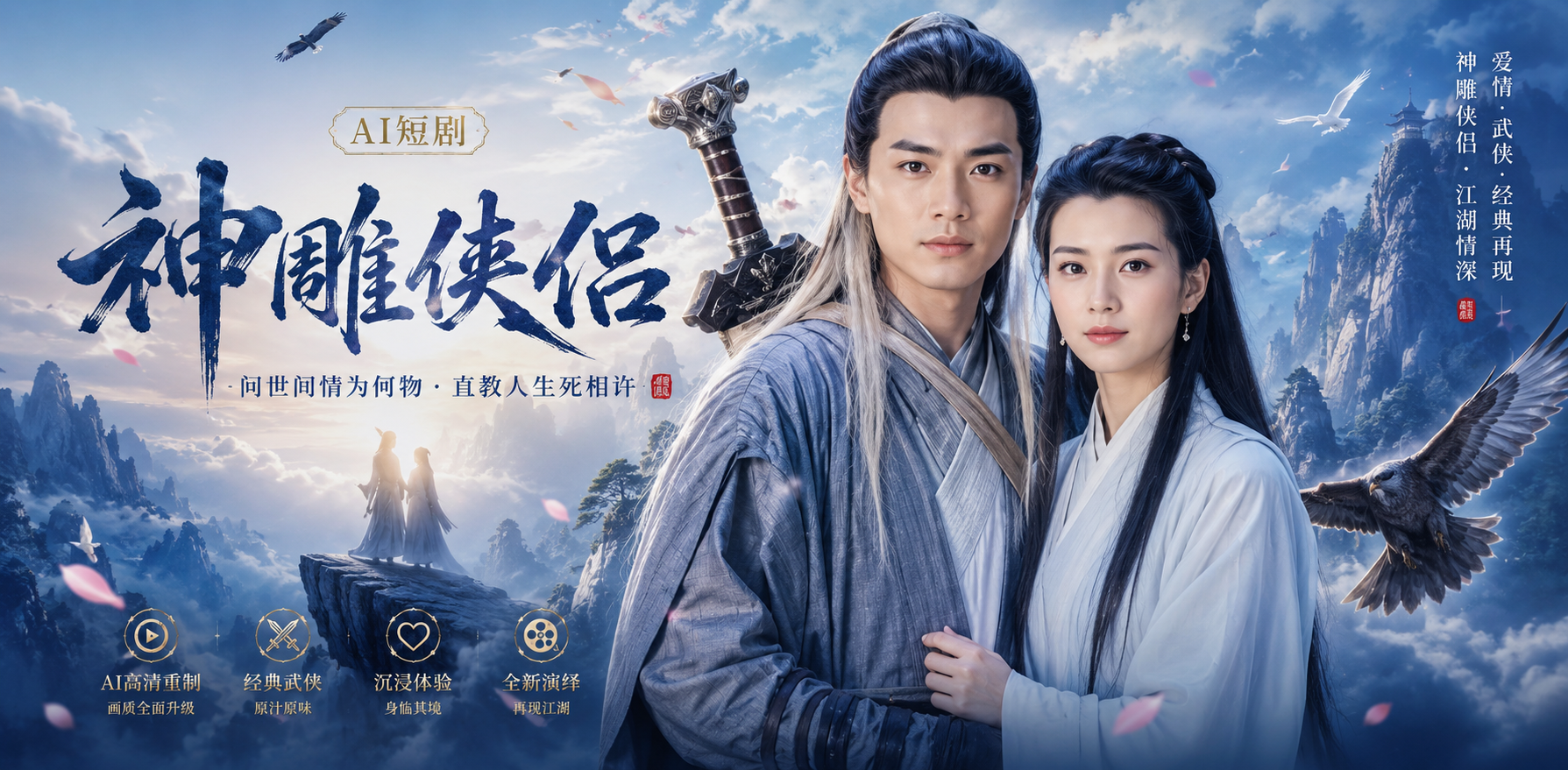 神雕侠侣 李若彤 傅明宪 张可颐 严慧明 张延 和 杨过在古墓里亲密缠绵 ai短剧 ai成人