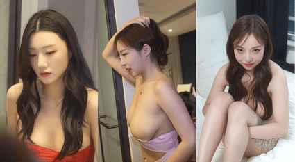 韩国姐妹花颜值封神 近距离拍脸也无死角 双飞口交画面太冲