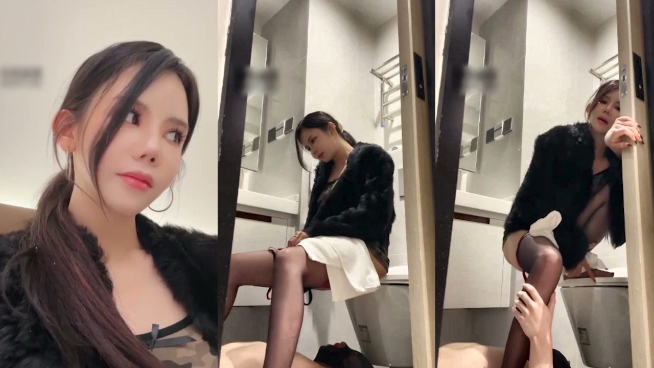 高颜值女王卫生间调教厕奴 黑丝美腿高跟圣水站立颜射 吃屎狗期待的眼神迫不及待