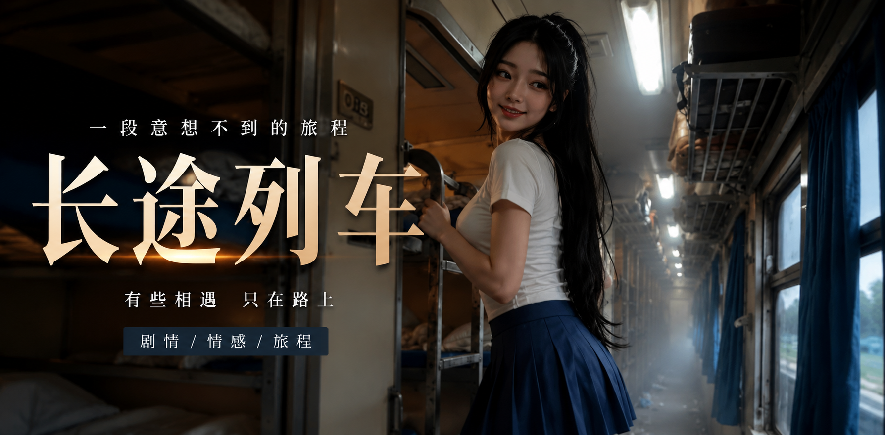 朱颜血系列 长途列车上唐薇经历的暧昧旅程 AI短剧 她的心路变化真的太引人入胜