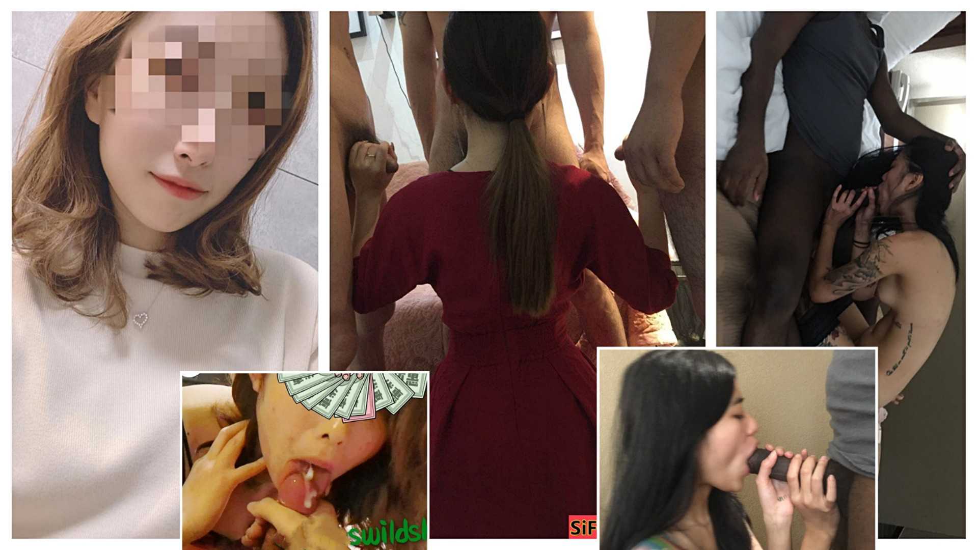【绿帽淫妻】黑人巨根征服嫩妻：内部曝群P不雅照，轮流颜射小穴