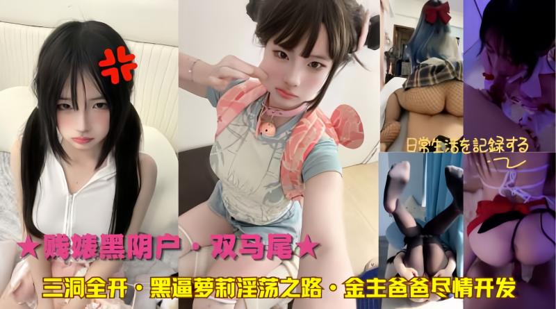 ★贱婊黑阴户·双马尾★三洞全开·黑逼萝莉淫荡之路·金主爸爸尽情开发