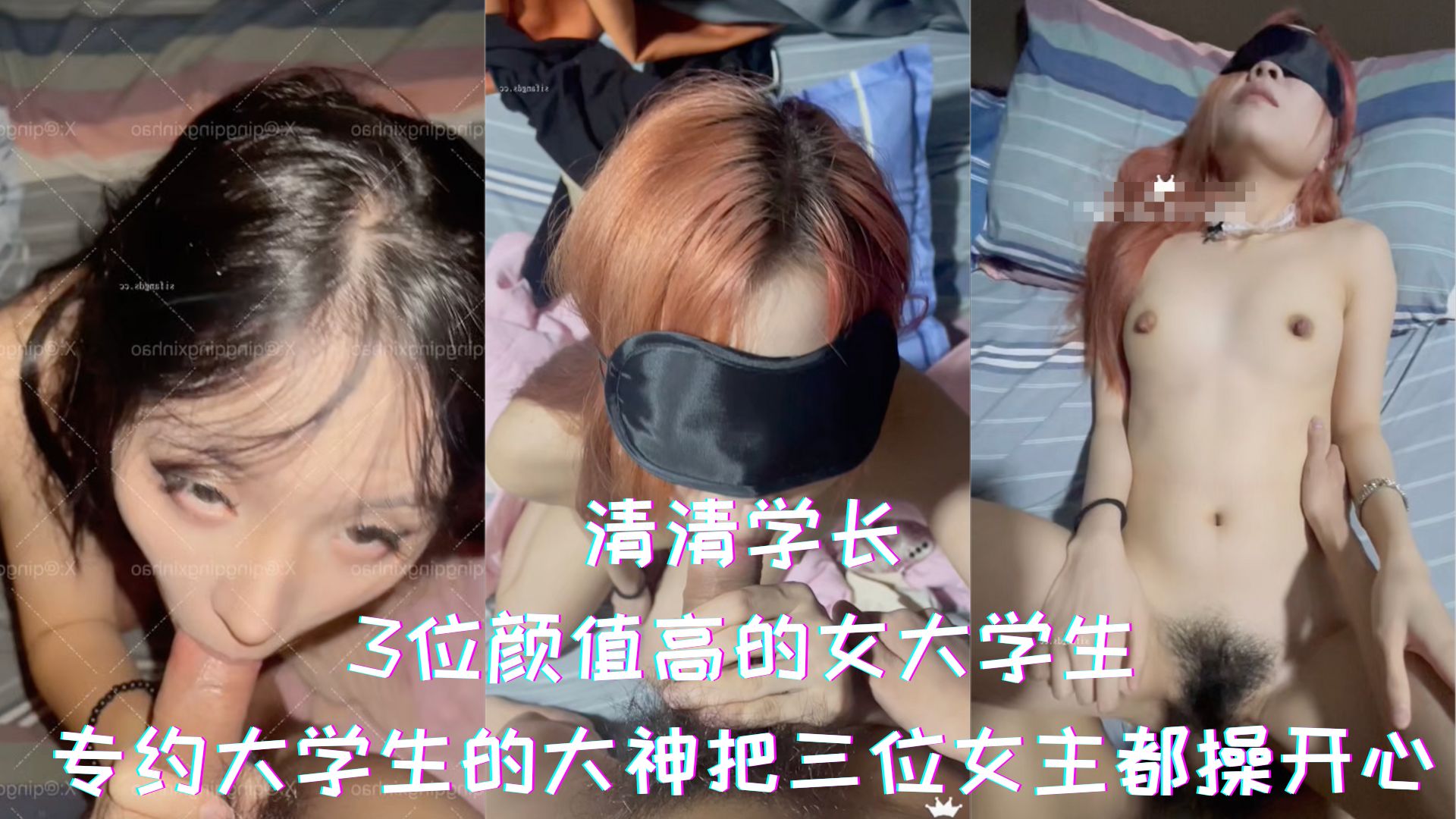 清清学长-3位颜值高的女大学生，专约大学生的大神把三位女主都操开心了