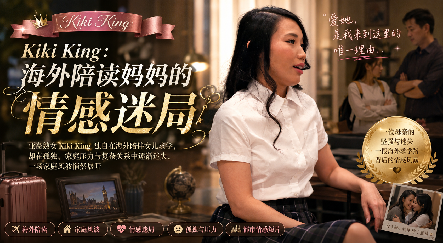 亚裔顶级熟女Kiki King海外陪读妈妈 寂寞空房勾引女儿男友老牛吃嫩草内射 A片